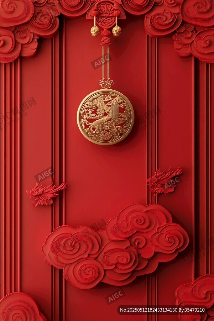 中式红韵 祥瑞金饰贺岁图景