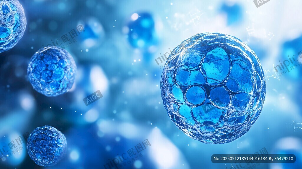 蓝色细胞微观世界图景