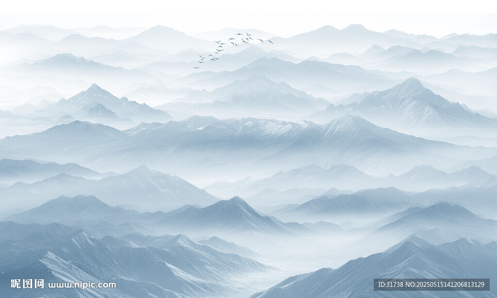 远山近水水墨风景