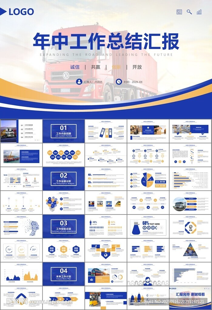 物流运输快递行业总结计划PPT