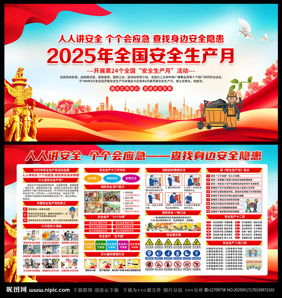 2025年安全生产月展板海报