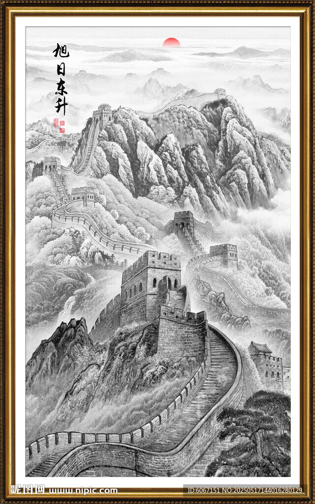 长城玄关装饰背景画