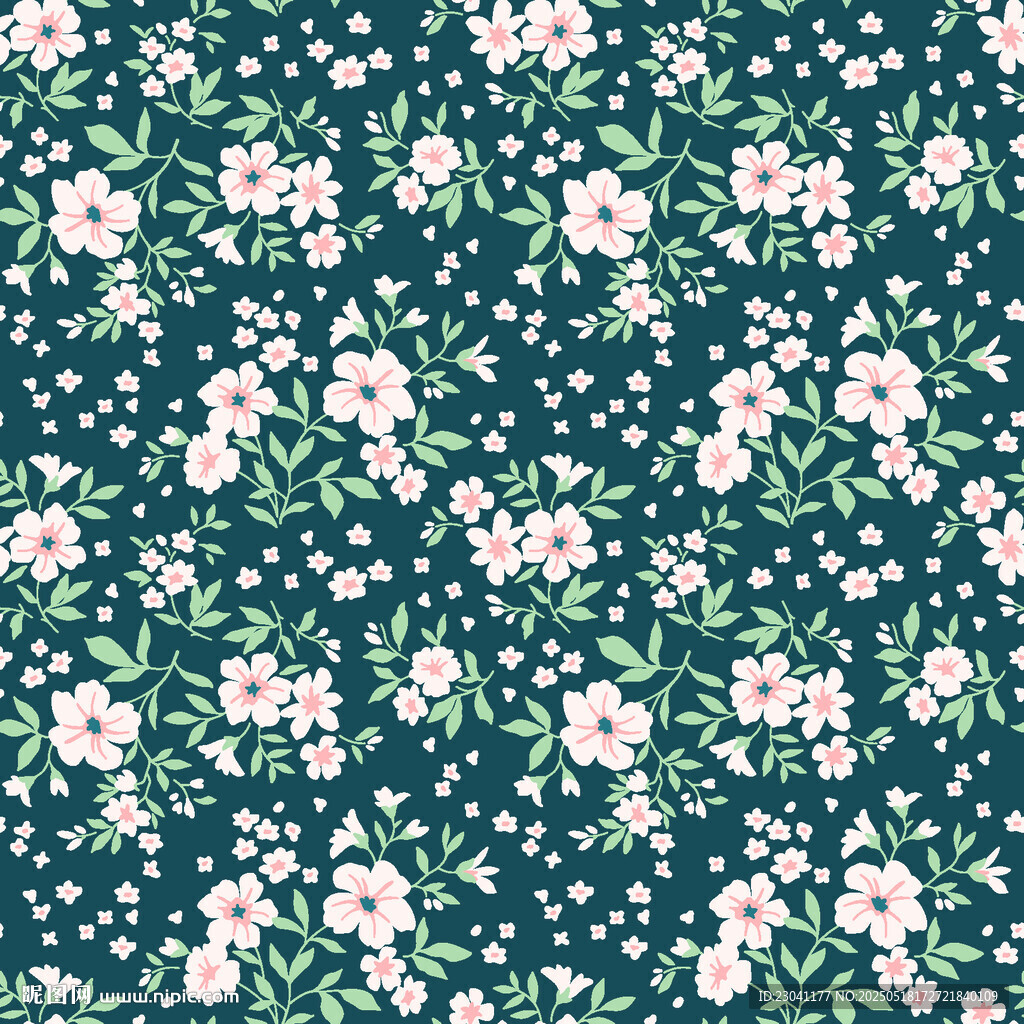 深绿底小碎花图案背景