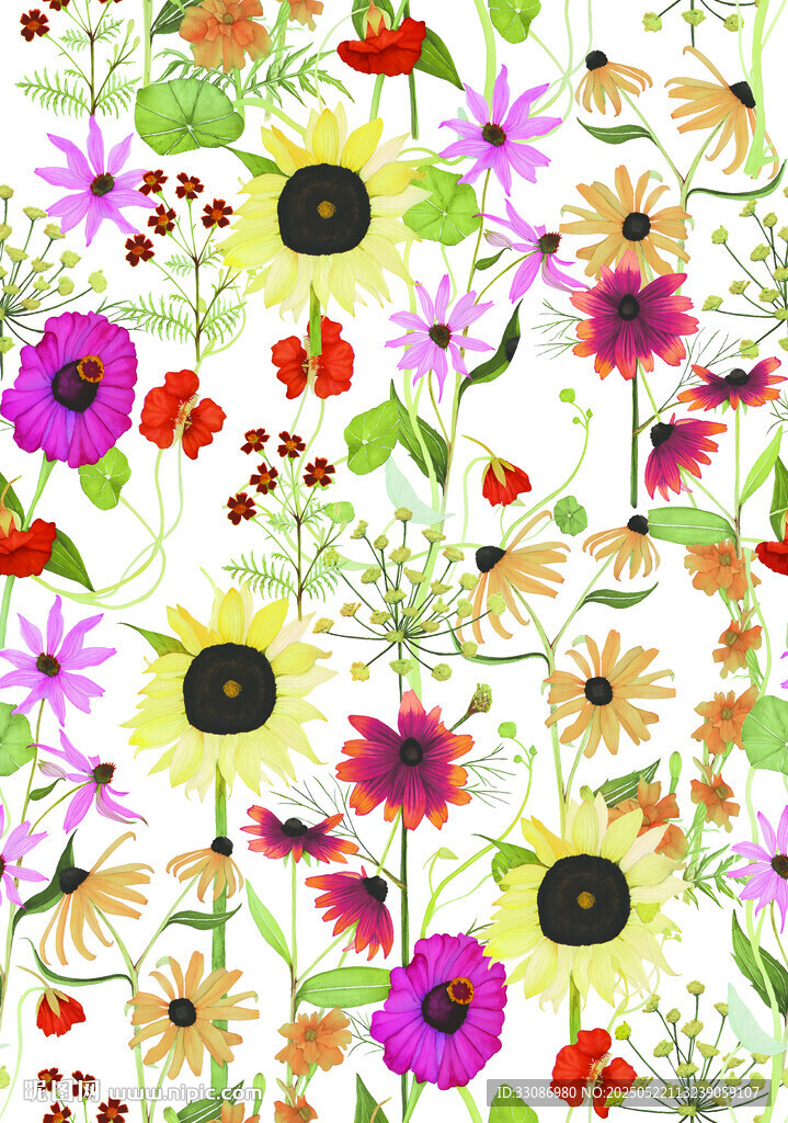 多彩花卉图案背景