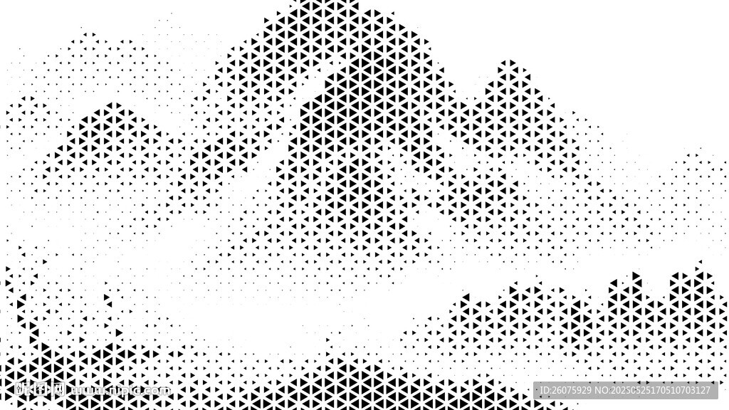 三角孔水墨山水