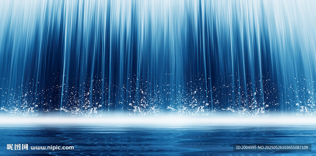 蓝色梦幻瀑布景观