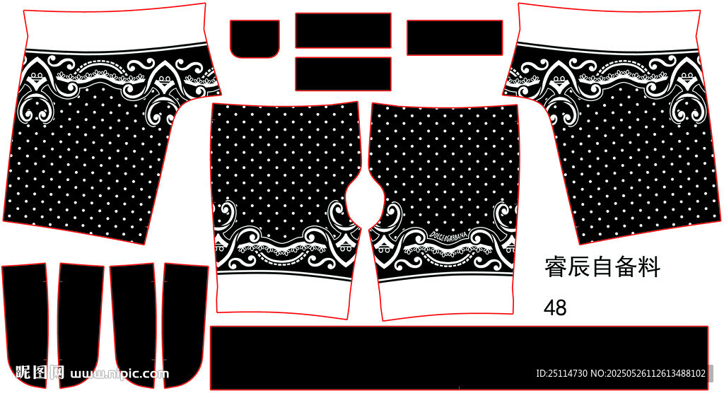 女士波点蕾丝服饰配件