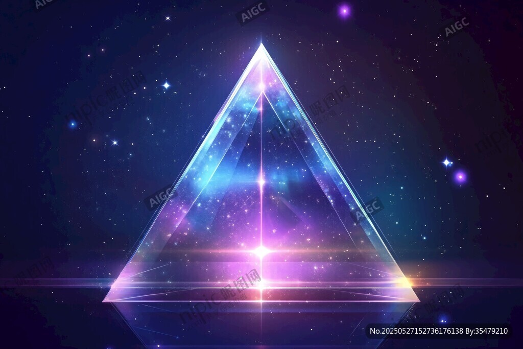 梦幻炫彩三角宇宙光影图