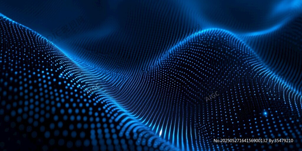 科技感蓝色粒子波浪背景