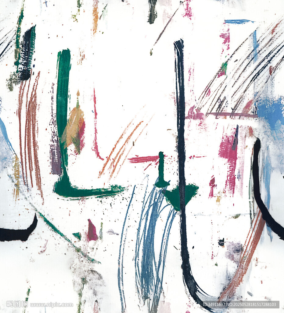 抽象多彩线条艺术画作