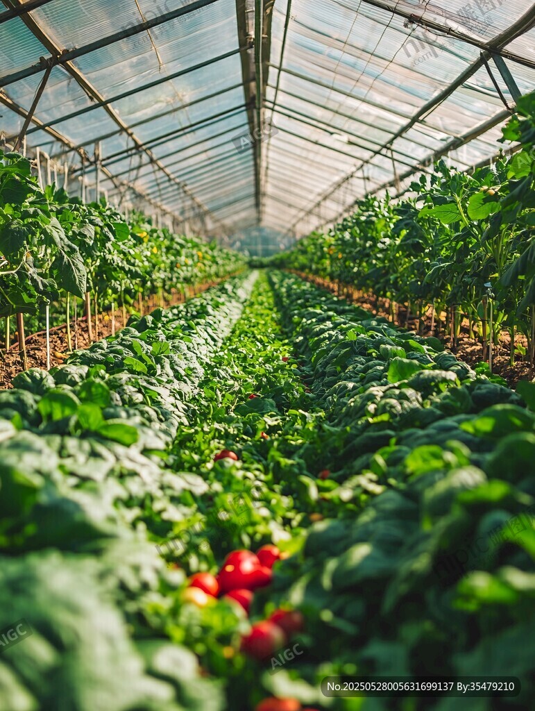 温室中的蓬勃蔬菜种植