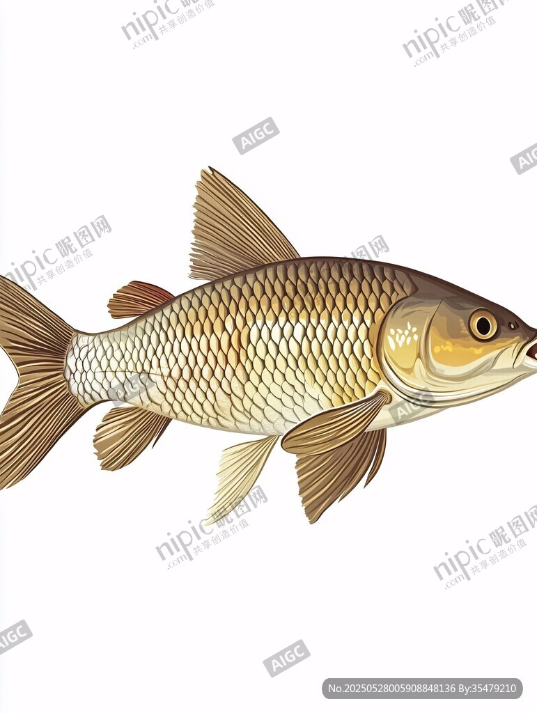 金色鲤鱼插画
