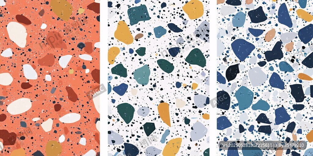 多彩水磨石纹理图案设计