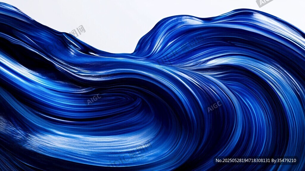 蓝色动感流体艺术图案