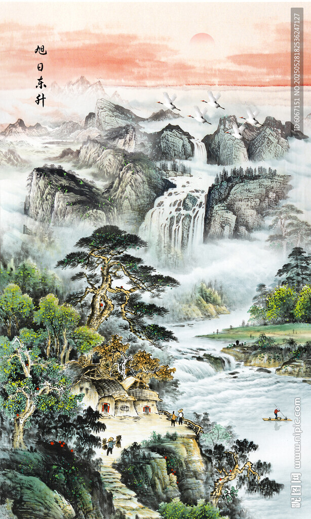 竖幅山水画