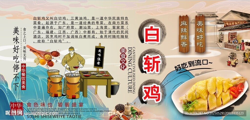 白斩鸡背景墙