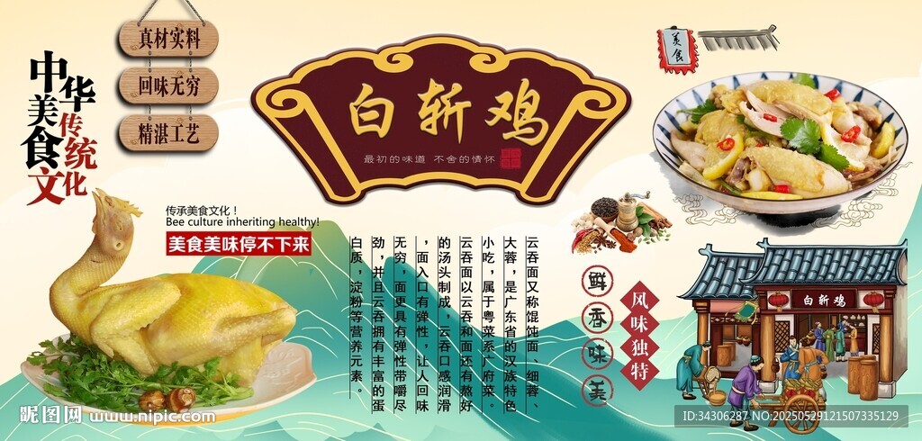 白斩鸡背景墙