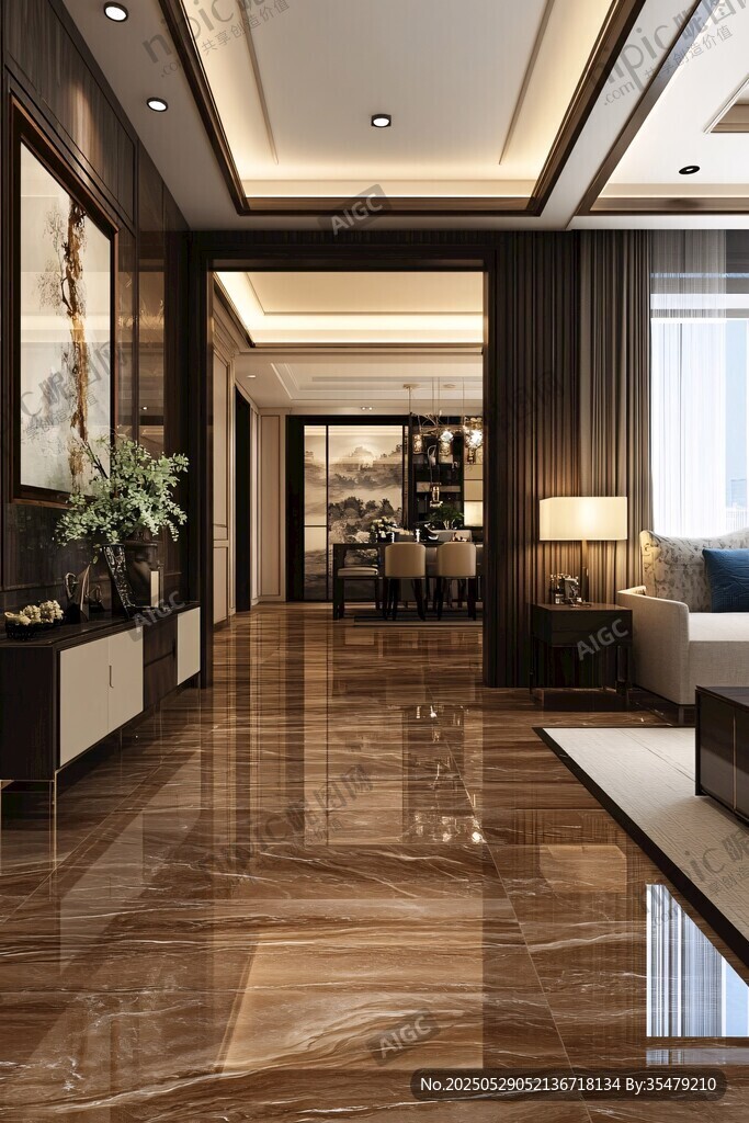 现代奢华风客厅走廊空间