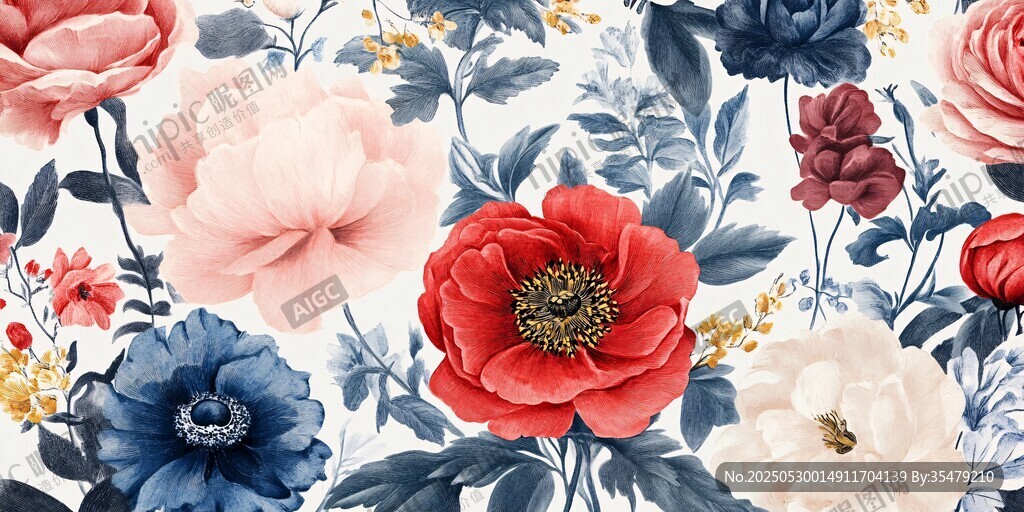 花卉图案背景 绚丽花朵绽放