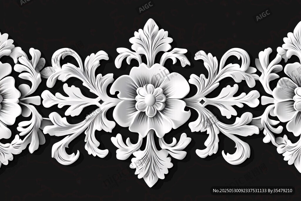 立体雕花装饰图案