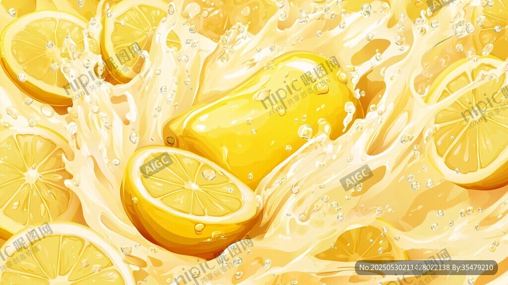 柠檬果汁飞溅的活力瞬间