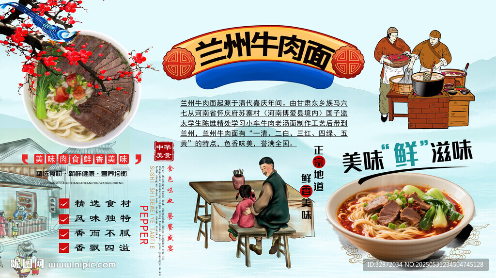 兰州牛肉面背景墙