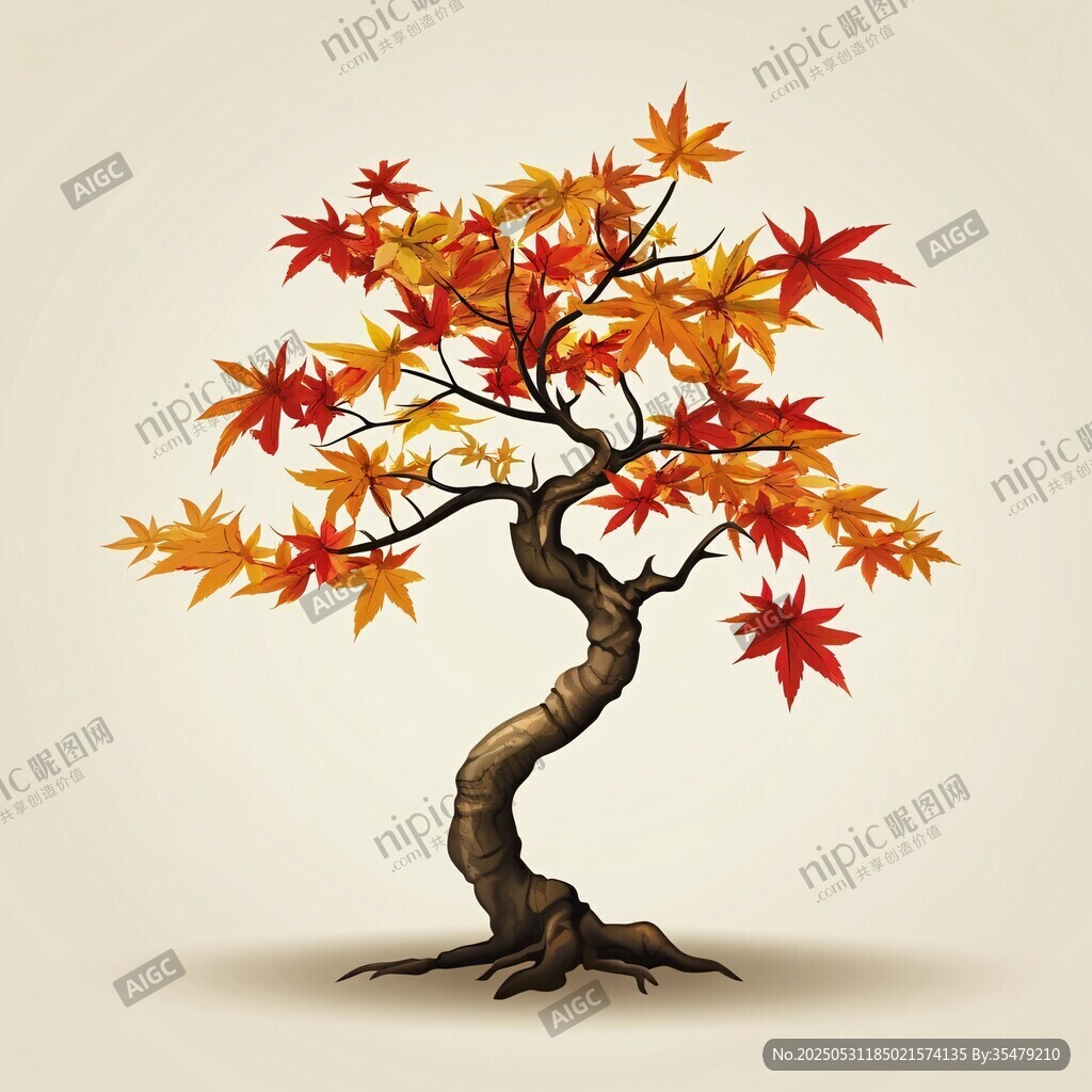 弯曲枫树 秋日斑斓景致