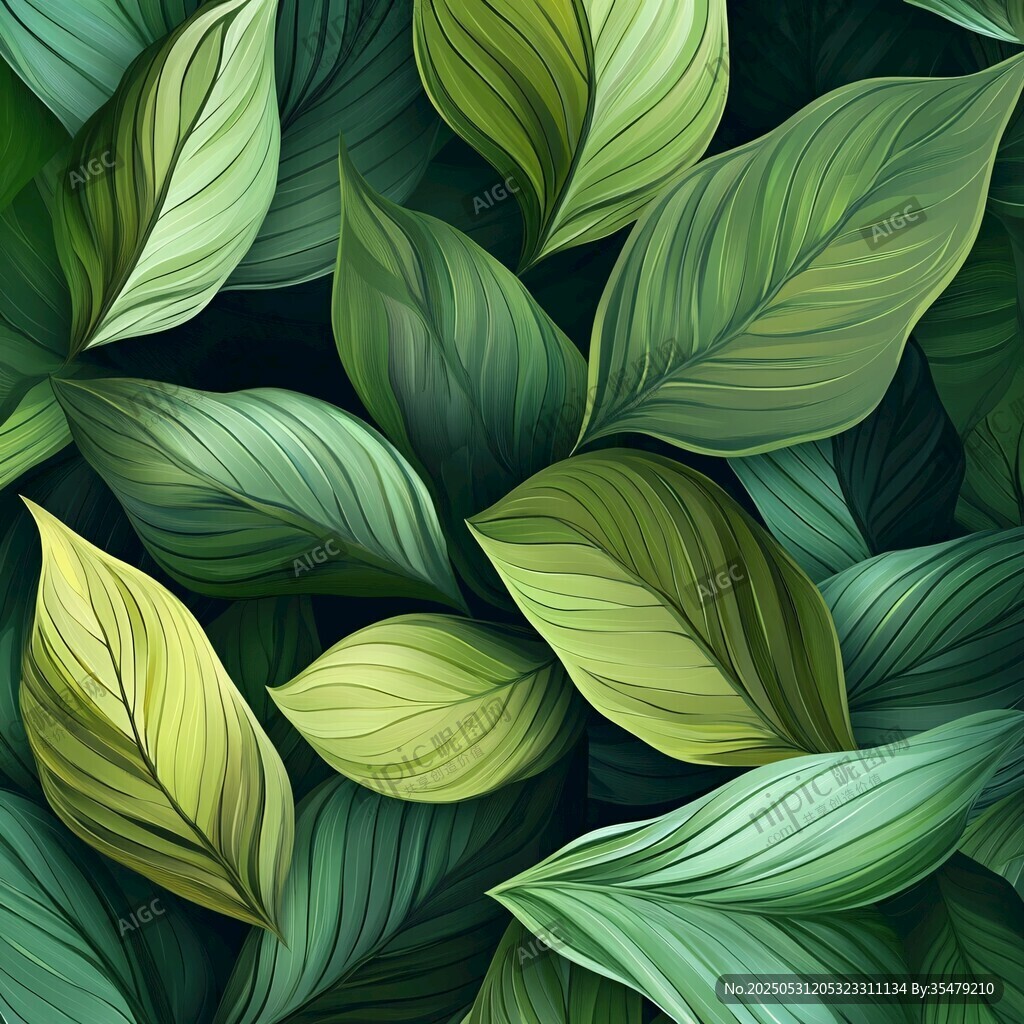 清新绿叶片片生机盎然