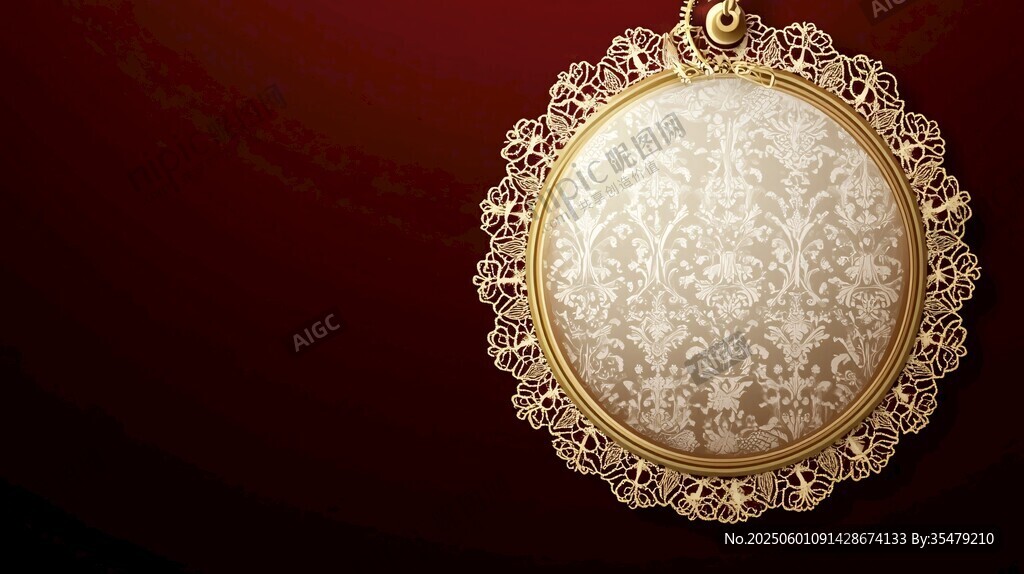 金色雕花圆形饰品优雅展现