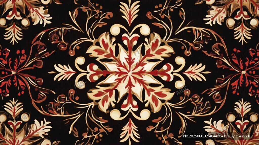 复古华丽花卉几何图案