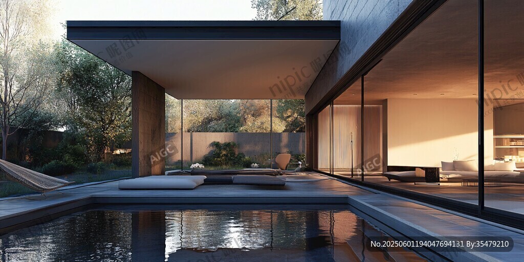 现代简约风临水别墅景观