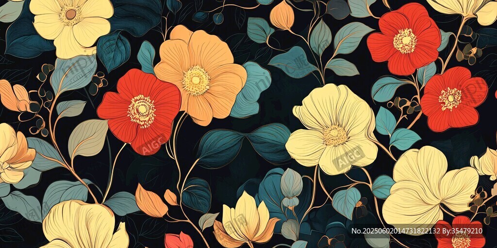 复古花卉图案背景
