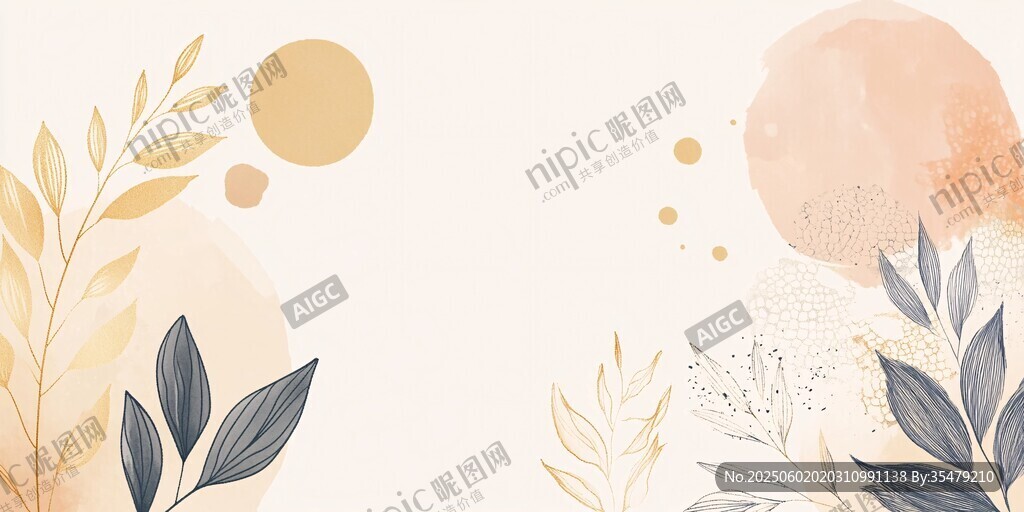 简约植物水彩风背景图