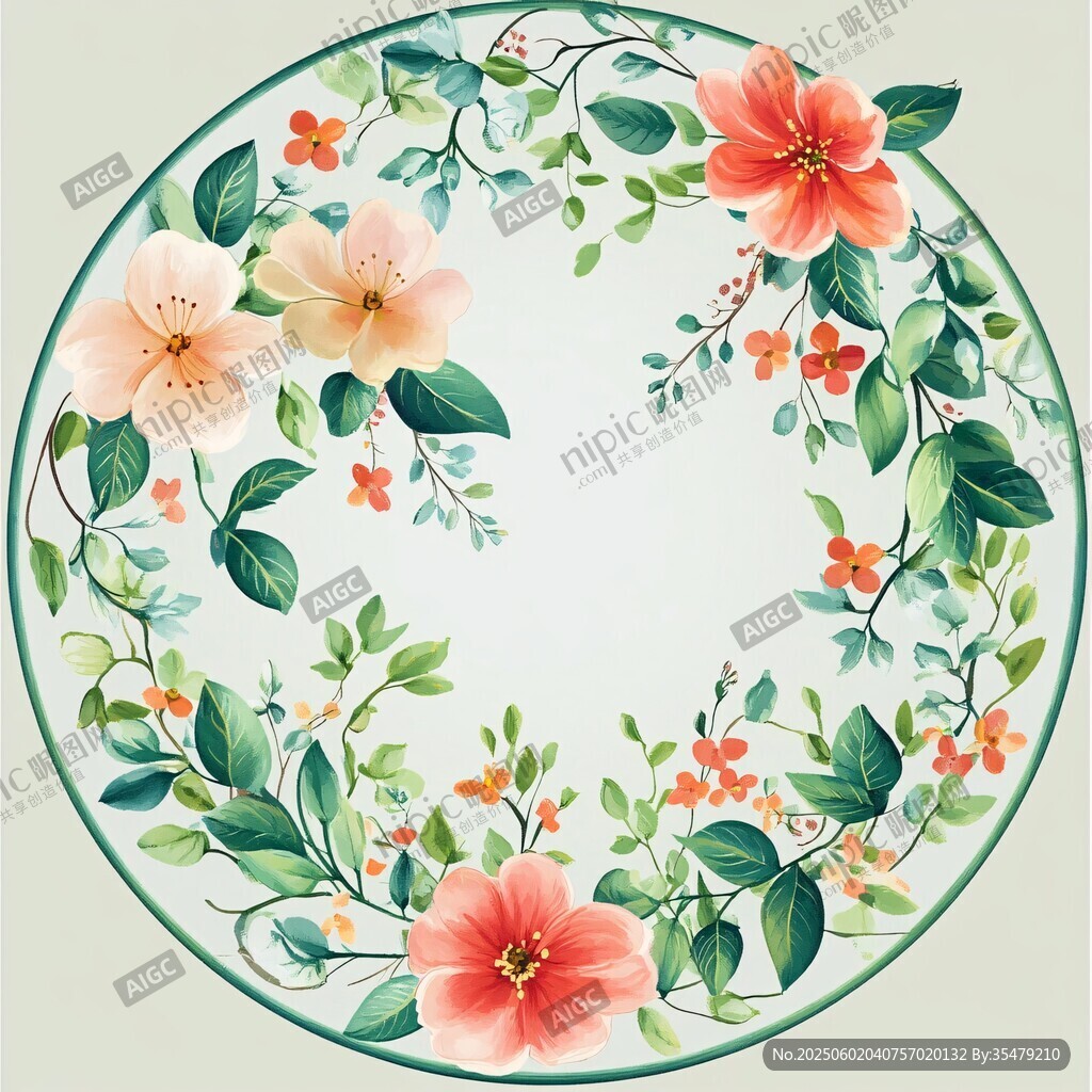 圆形花卉图案设计