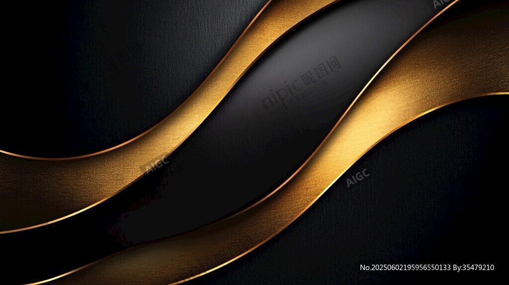 黑金波浪背景纹理图案