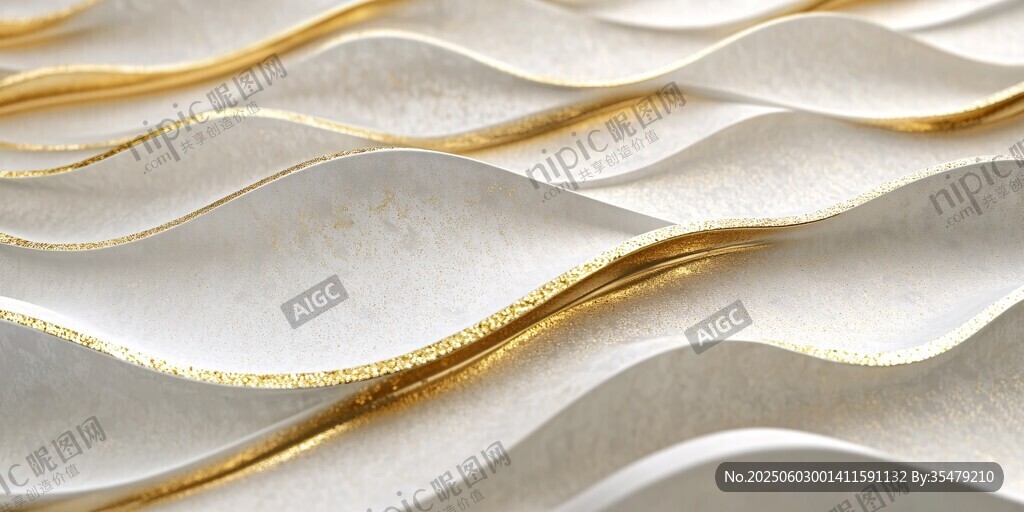 金色波浪纹理艺术背景