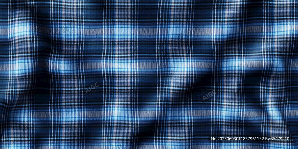 蓝色格子布料纹理