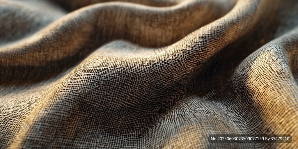柔软褶皱的棕色织物纹理