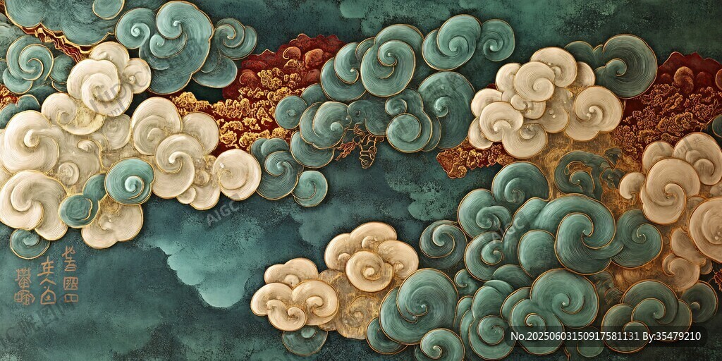 中式古典云纹装饰画