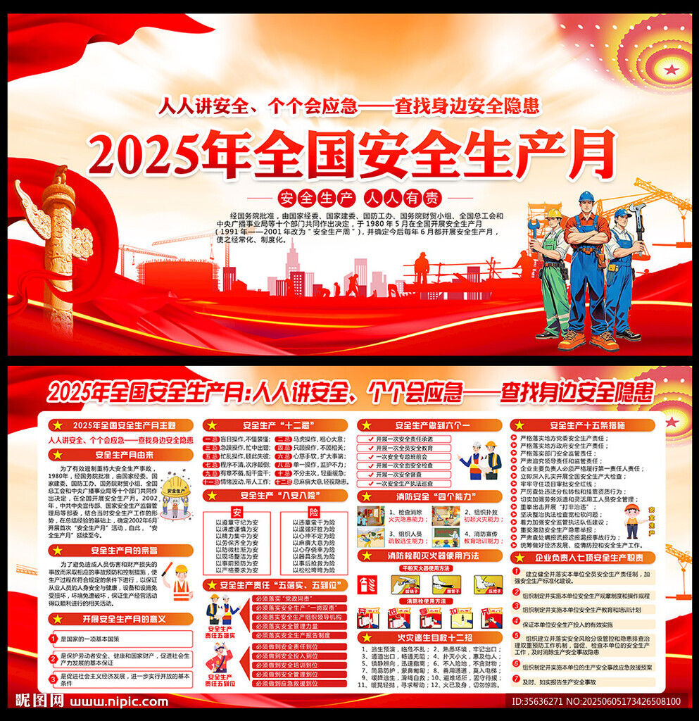 2025年安全生产月海报展板