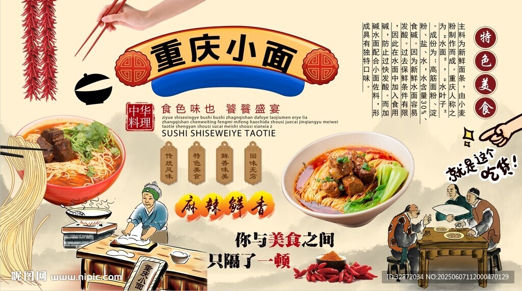 重庆小面背景墙