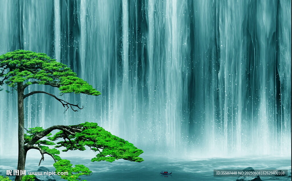 源远流长瀑布背景