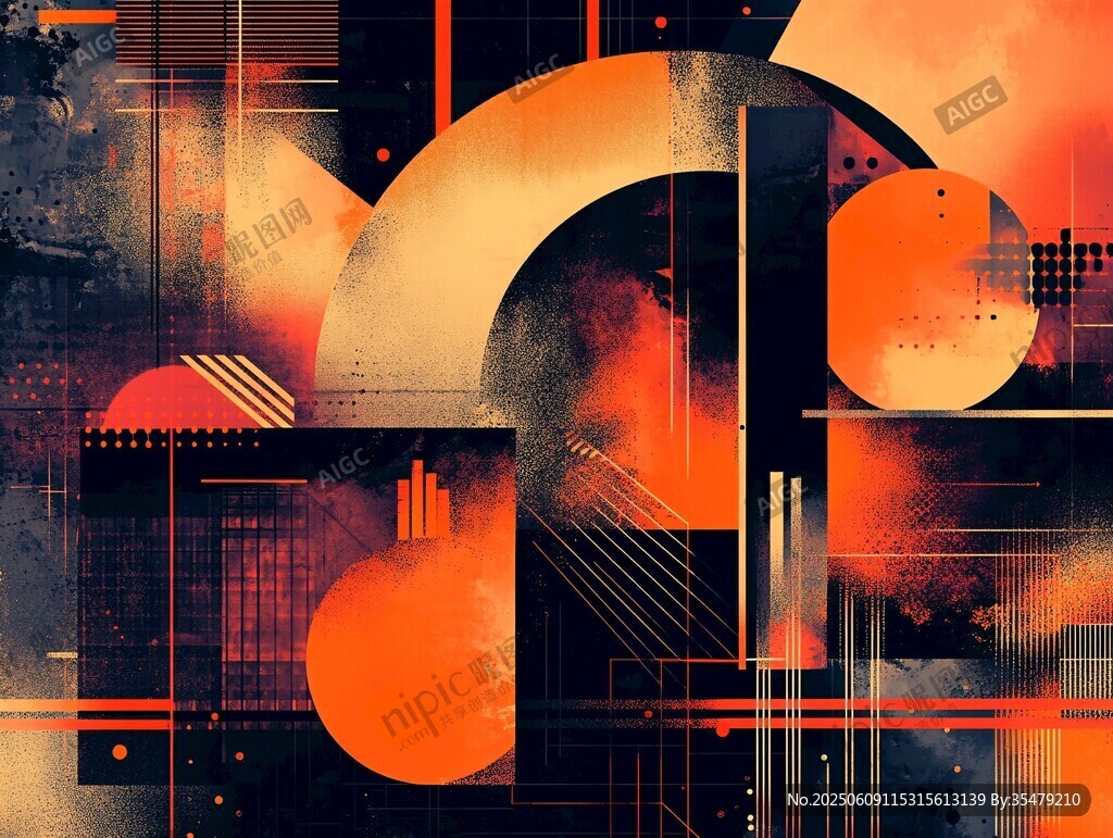 抽象几何艺术风格画作