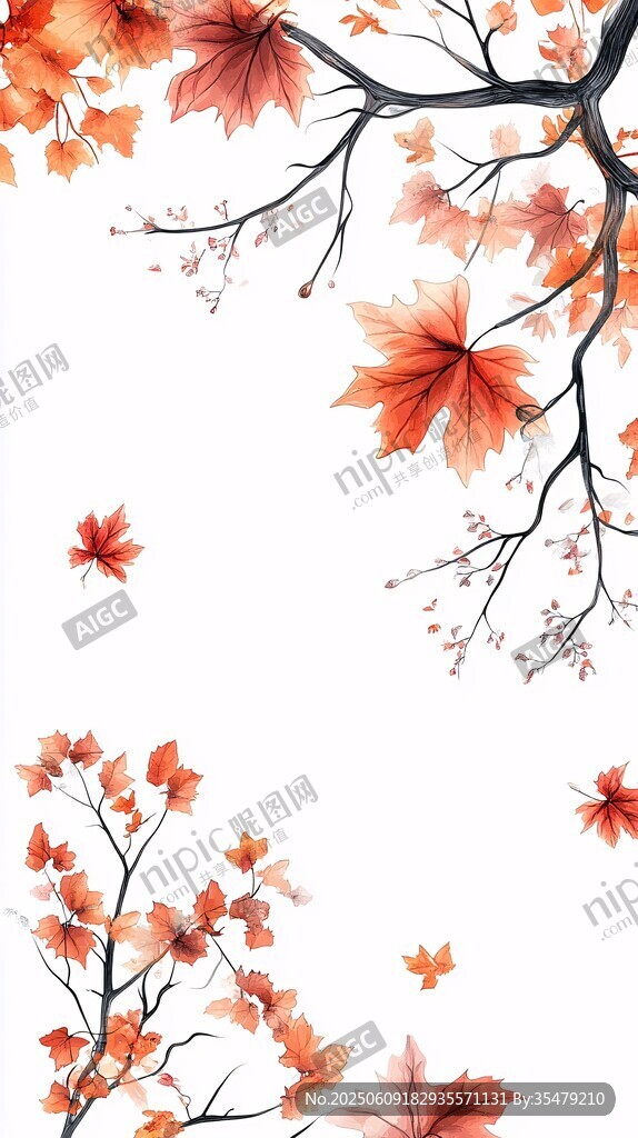 秋意枫叶装饰图案