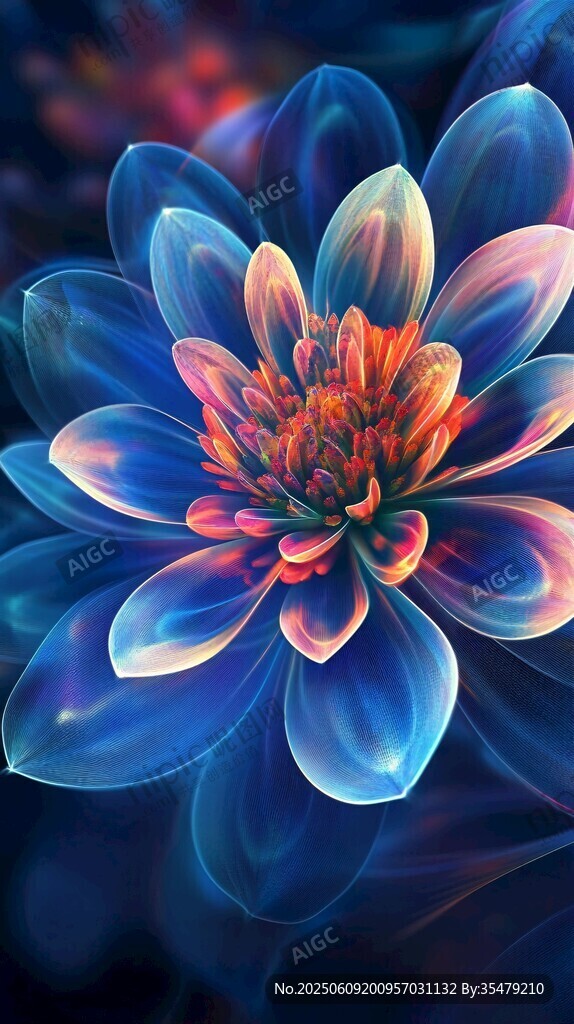 梦幻炫彩花朵艺术特写