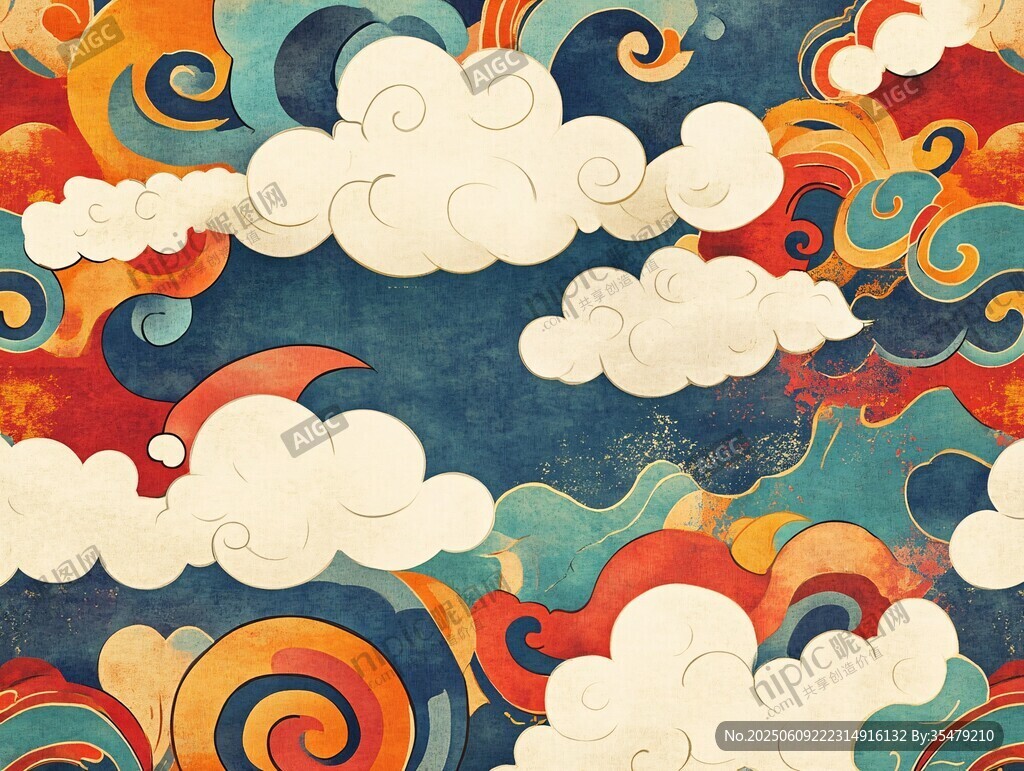 传统云纹图案 绚丽国风元素
