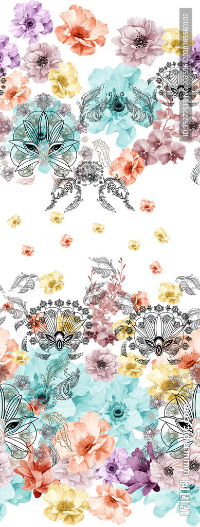 多彩花卉图案背景