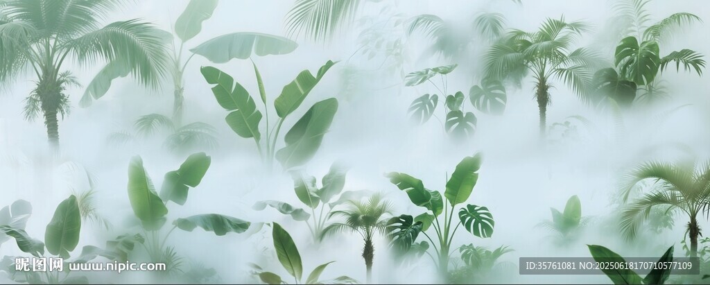 雾气磨砂膜效果绿植贴图