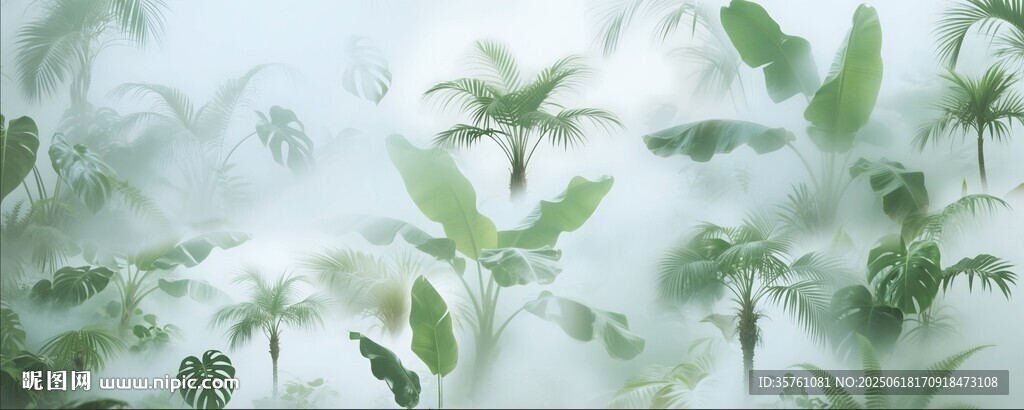 雾气磨砂膜效果绿植贴图