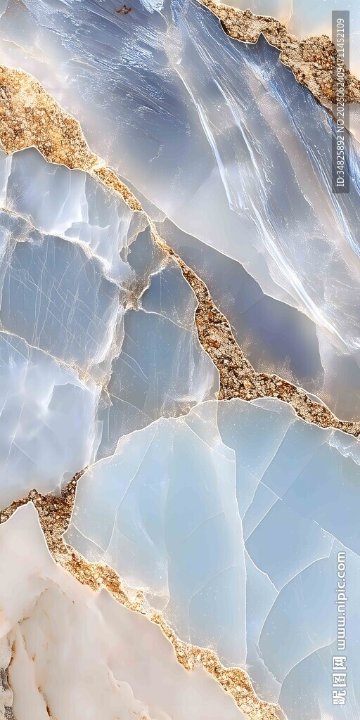 蓝白纹理玛瑙石特写